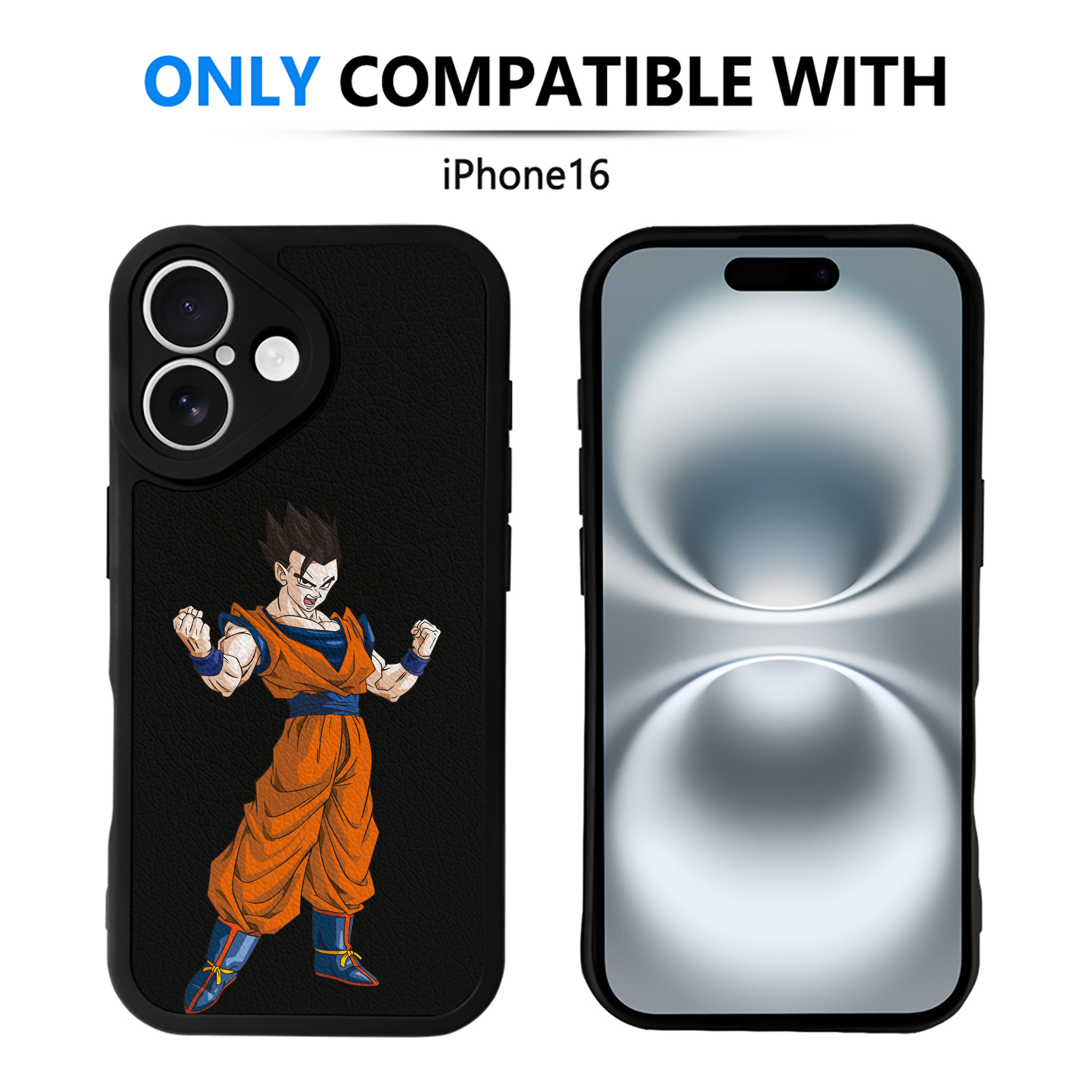 （画像用） ドラゴンボール 孫 悟飯（そんごはん）DRAGON BALL Son Gohan 【iPhone 16シリーズ対応】シリコンスマホケース（レザー調） 材質：シリコン